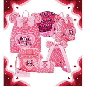 NWT Loungefly Disney Mickey & Minnie Love Story Mini Backpack, Wallet, Crossbody